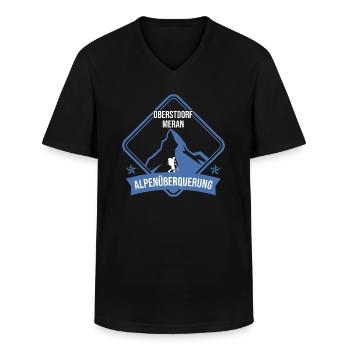 Alpenüberquerung Oberstdorf Meran E5 Fernwanderweg - Männer-T-Shirt mit V-Ausschnitt - Schwarz - Vorne - AI Model Male 178 dark (178cm)