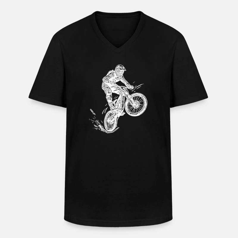 Cooler Radfahrer Mountainbiker - Männer-T-Shirt mit V-Ausschnitt - Schwarz