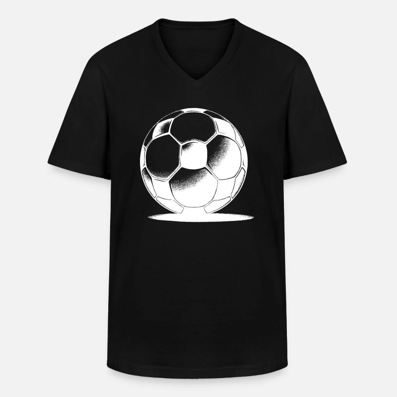 Fußball mit Schatten - Männer-T-Shirt mit V-Ausschnitt - Schwarz