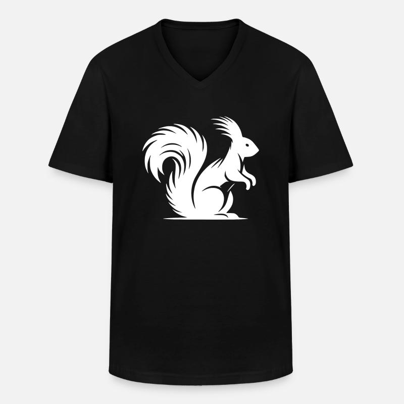 Putziges Eichhörnchen mit buschigem Schwanz - Männer-T-Shirt mit V-Ausschnitt - Schwarz