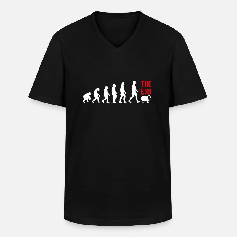 ÉVOLUTION DRÔLE DRÔLE - T-shirt col V Homme - noir