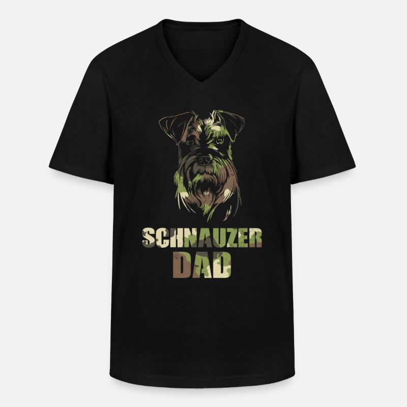 Schnauzer - Männer-T-Shirt mit V-Ausschnitt - Schwarz