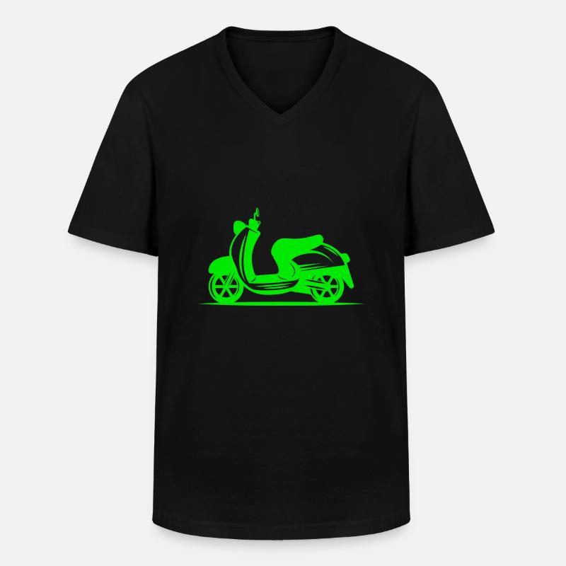 Mofa - Motorroller - Moped - Männer-T-Shirt mit V-Ausschnitt - Schwarz