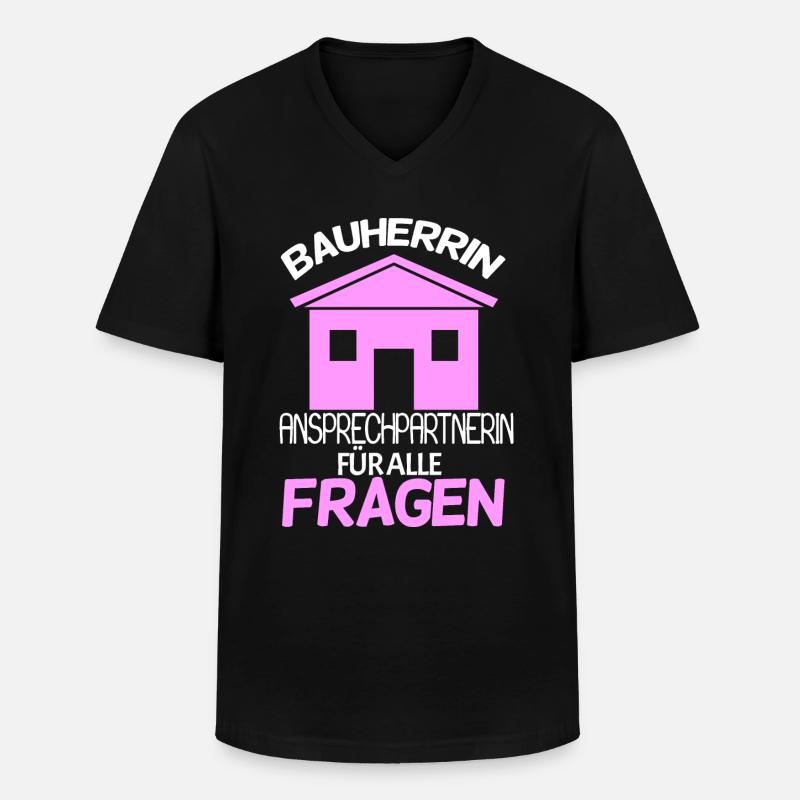 Bauherrin - Männer-T-Shirt mit V-Ausschnitt - Schwarz