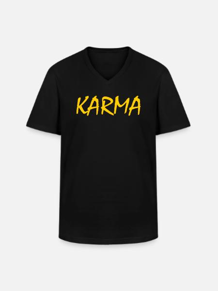 Karma - Men's V-Neck T-Shirt - black