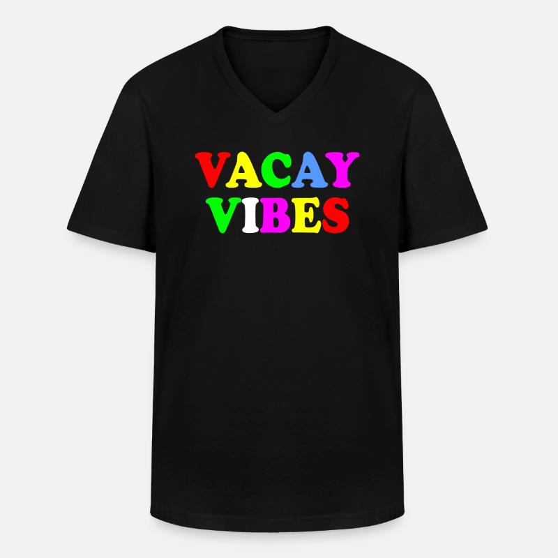 Vacay vibes - Männer-T-Shirt mit V-Ausschnitt - Schwarz