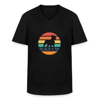 Retro Pitbull Design - Männer-T-Shirt mit V-Ausschnitt - Schwarz - Vorne - AI Model Male 178 dark (178cm)