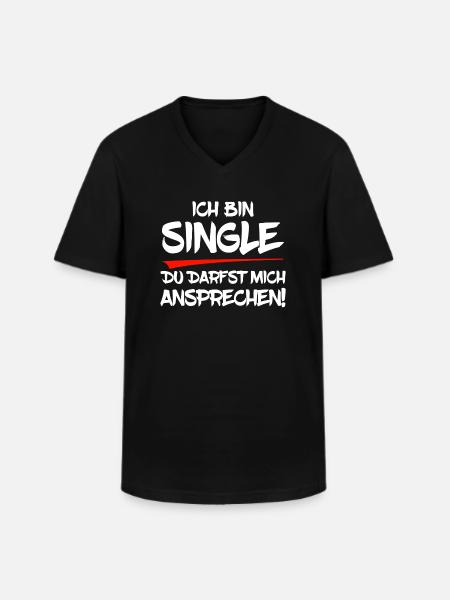 Ich bin Single - Männer-T-Shirt mit V-Ausschnitt - Schwarz