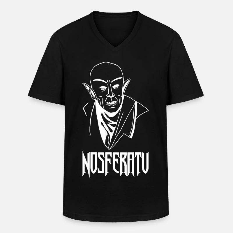 Nosferatu der Vampir (weiß) - Männer-T-Shirt mit V-Ausschnitt - Schwarz