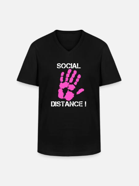 Social Distance - Men's V-Neck T-Shirt - black