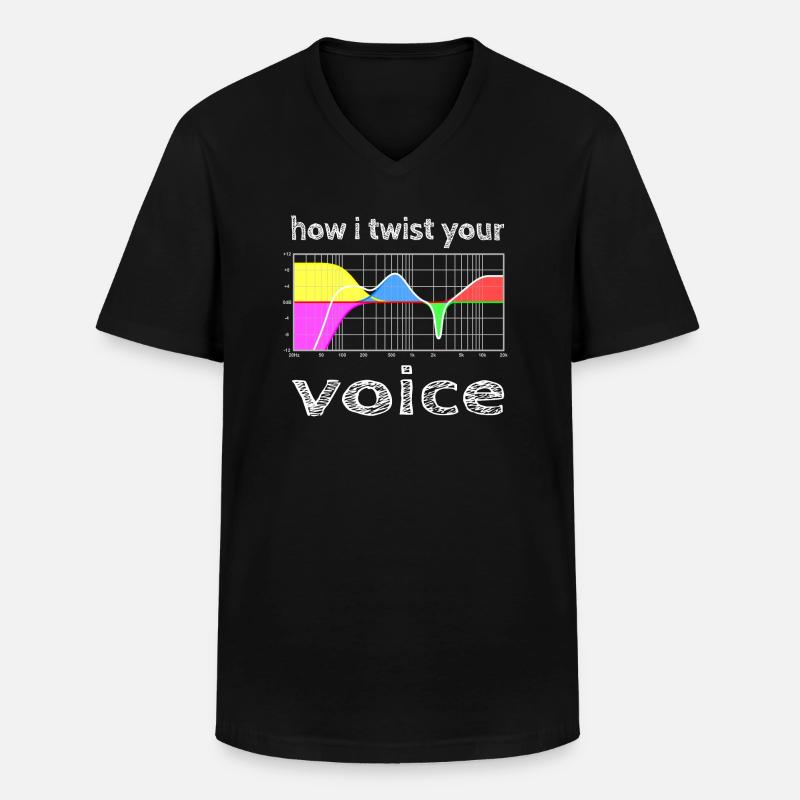 how i twist your voice - Männer-T-Shirt mit V-Ausschnitt - Schwarz