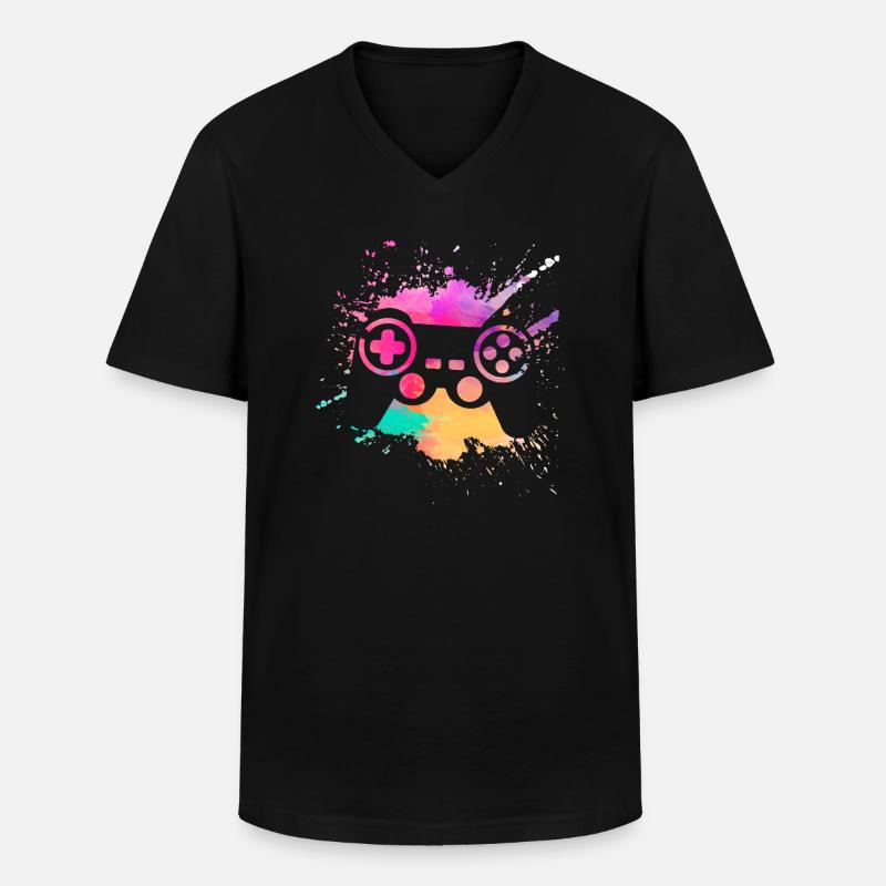 Spieler - Männer-T-Shirt mit V-Ausschnitt - Schwarz