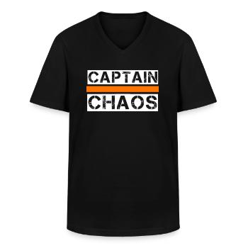 Capitaine chaos - T-shirt col V Homme - noir - Devant - AI Model Male 178 dark (178cm)