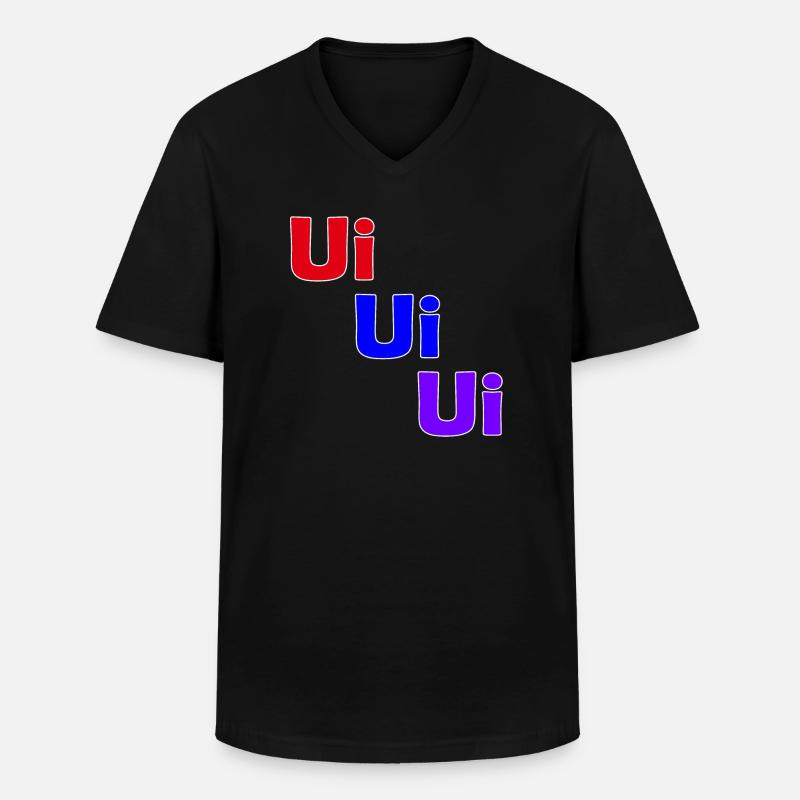 Uiuiui - Männer-T-Shirt mit V-Ausschnitt - Schwarz