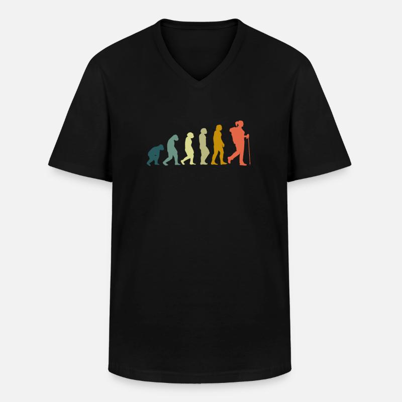 Evolution Wanderin Backpacker Pilgrim Wanderwoman - Men's V-Neck T-Shirt - black