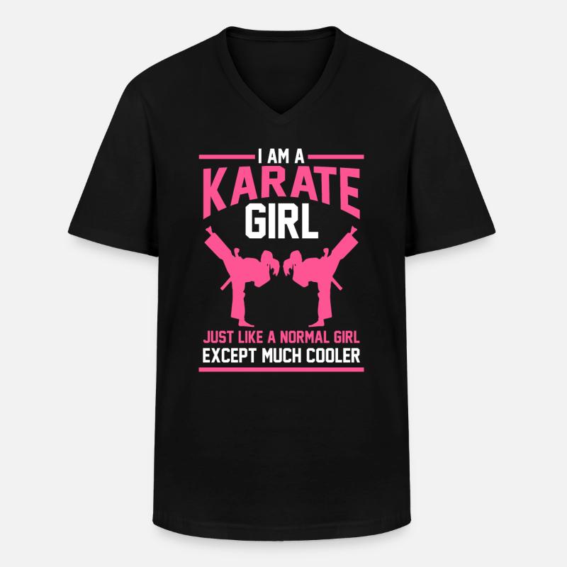 Karate Mädchen Geschenk - Männer-T-Shirt mit V-Ausschnitt - Schwarz