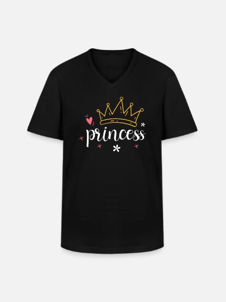 Crown - Diadem Princess - Men's V-Neck T-Shirt - black