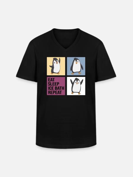 eisbader icebath winterbader eat sleep ice bath - Men's V-Neck T-Shirt - black