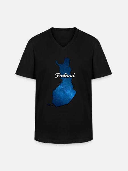 The map of Finland - Men's V-Neck T-Shirt - black