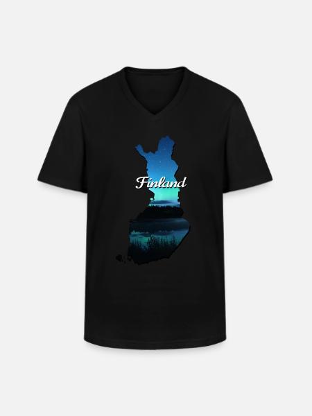 The map of Finland - Men's V-Neck T-Shirt - black
