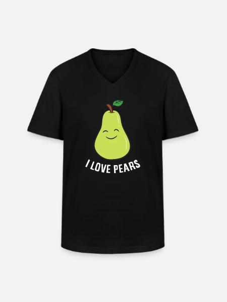 Pear - I Love Pears - Men's V-Neck T-Shirt - black