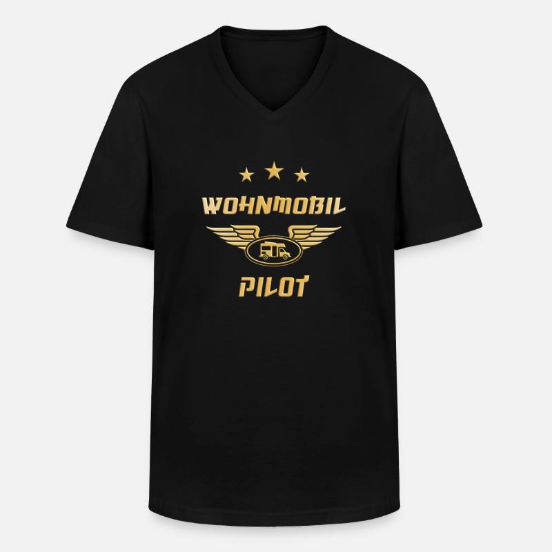 Wohnmobil Pilot Womo - Männer-T-Shirt mit V-Ausschnitt - Schwarz