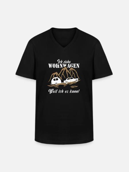 Ich ziehe Wohnwagen - Männer-T-Shirt mit V-Ausschnitt - Schwarz
