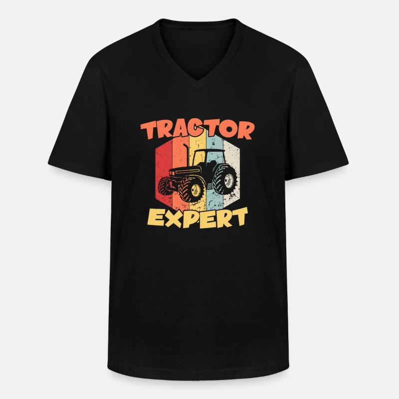Tractor Expert / Traktor - Männer-T-Shirt mit V-Ausschnitt - Schwarz