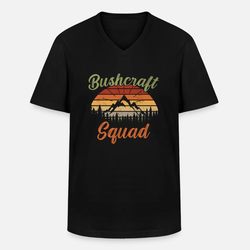 Bushcraft Squad / Bushcraft - Männer-T-Shirt mit V-Ausschnitt - Schwarz