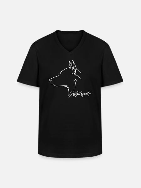 VÄSTGÖTASPETS Profil Chiens Wilsigns - T-shirt col V Homme - noir