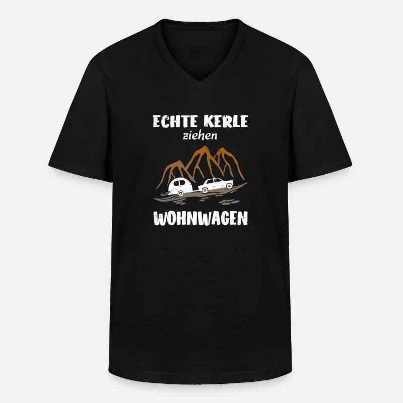 Wohnwagen Camper Urlaub - Männer-T-Shirt mit V-Ausschnitt - Schwarz