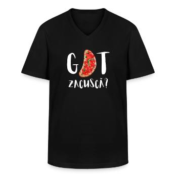 Zacusca Mamaliga Romanian Moldovian Romanian Food - Männer-T-Shirt mit V-Ausschnitt - Schwarz - Vorne - AI Model Male 178 dark (178cm)