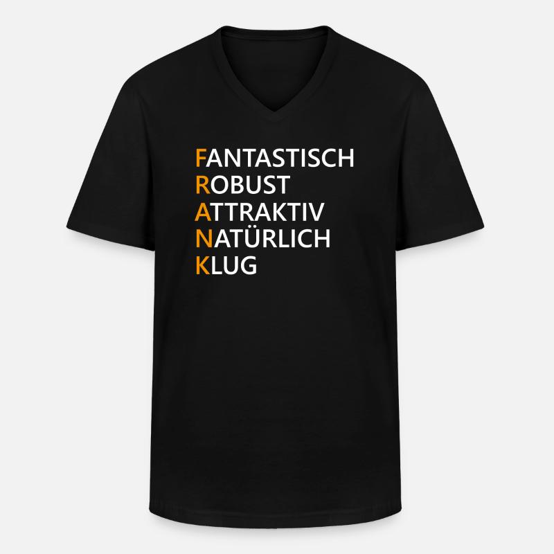 Frank Name Geschenk - Männer-T-Shirt mit V-Ausschnitt - Schwarz