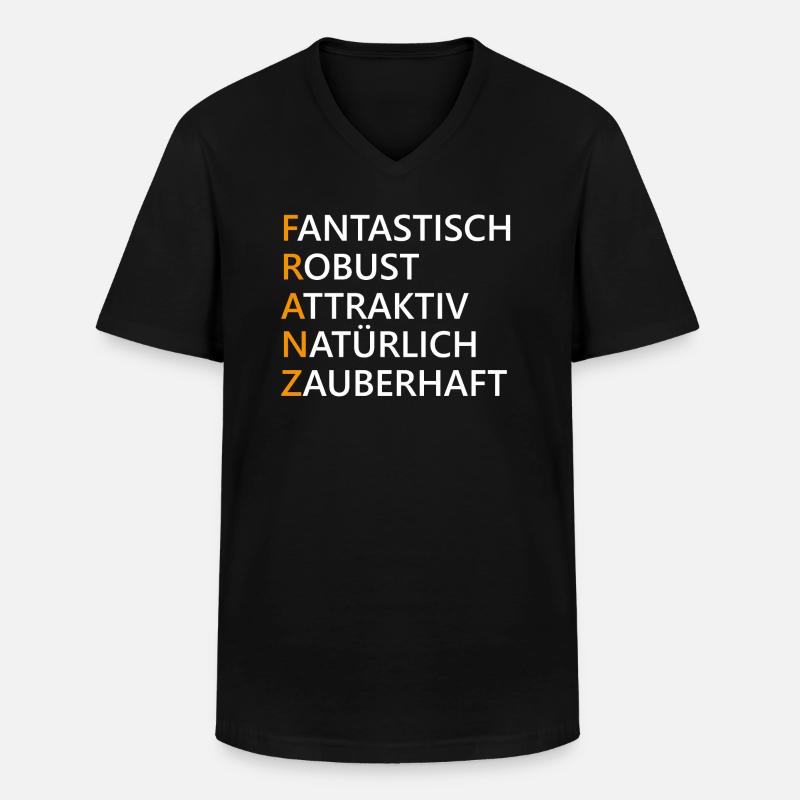 Franz Name Geschenk - Männer-T-Shirt mit V-Ausschnitt - Schwarz