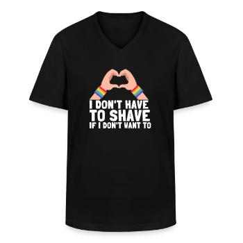 Feminist Anti Shaving Hairy Body - Men's V-Neck T-Shirt - black - Front - AI Model Male 178 dark (178cm)