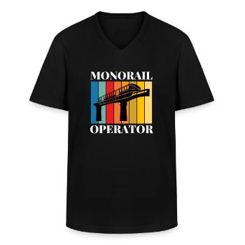 Public Transportation Stand Clear Of - Men's V-Neck T-Shirt - black - Front - AI Model Male 178 dark (178cm)