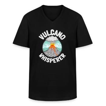 Volcanologists Geologist Magma Volcano - Männer-T-Shirt mit V-Ausschnitt - Schwarz - Vorne - AI Model Male 178 dark (178cm)