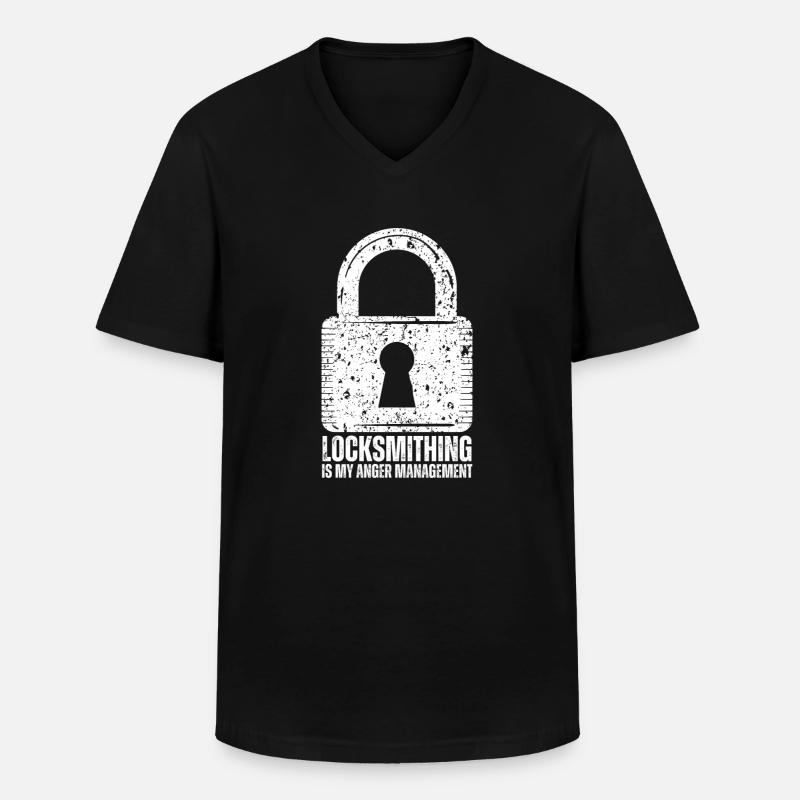 Lockpick Lockpicking Professional Locksmith - Men's V-Neck T-Shirt - black