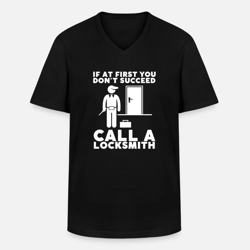 Lockpick Lockpicking Professional Locksmith - Men's V-Neck T-Shirt - black