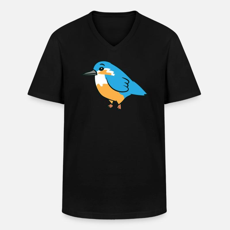Eisvogel - Illustration - Männer-T-Shirt mit V-Ausschnitt - Schwarz