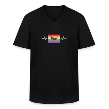 Bandera Independentista Catalana Estelada Negra - Männer-T-Shirt mit V-Ausschnitt - Schwarz - Vorne - AI Model Male 178 dark (178cm)