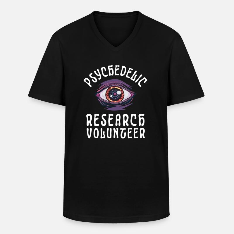 Psychedelic Research Volunteer - Männer-T-Shirt mit V-Ausschnitt - Schwarz