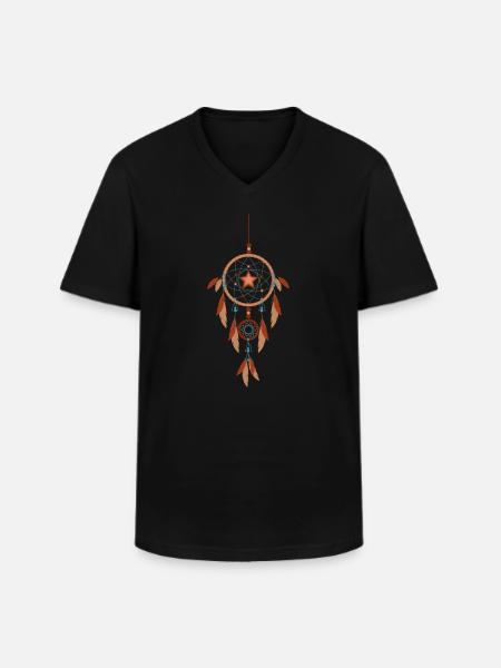 Amérindien Abénakis - T-shirt col V Homme - noir