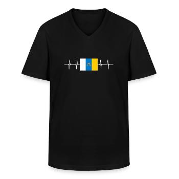 Espagne Région espagnole Îles Canaries - T-shirt col V Homme - noir - Devant - AI Model Male 178 dark (178cm)