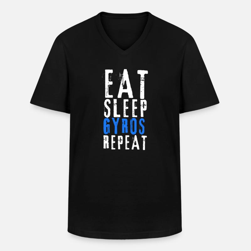 Got Gyros - Männer-T-Shirt mit V-Ausschnitt - Schwarz