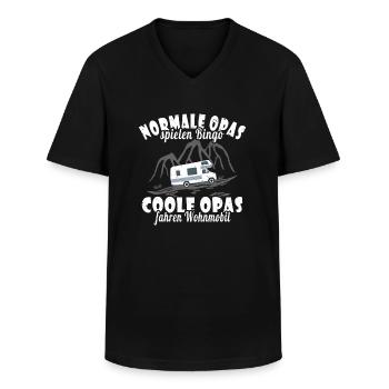 Ferien Wohnmobil Womo Camping Opa - Männer-T-Shirt mit V-Ausschnitt - Schwarz - Vorne - AI Model Male 178 dark (178cm)