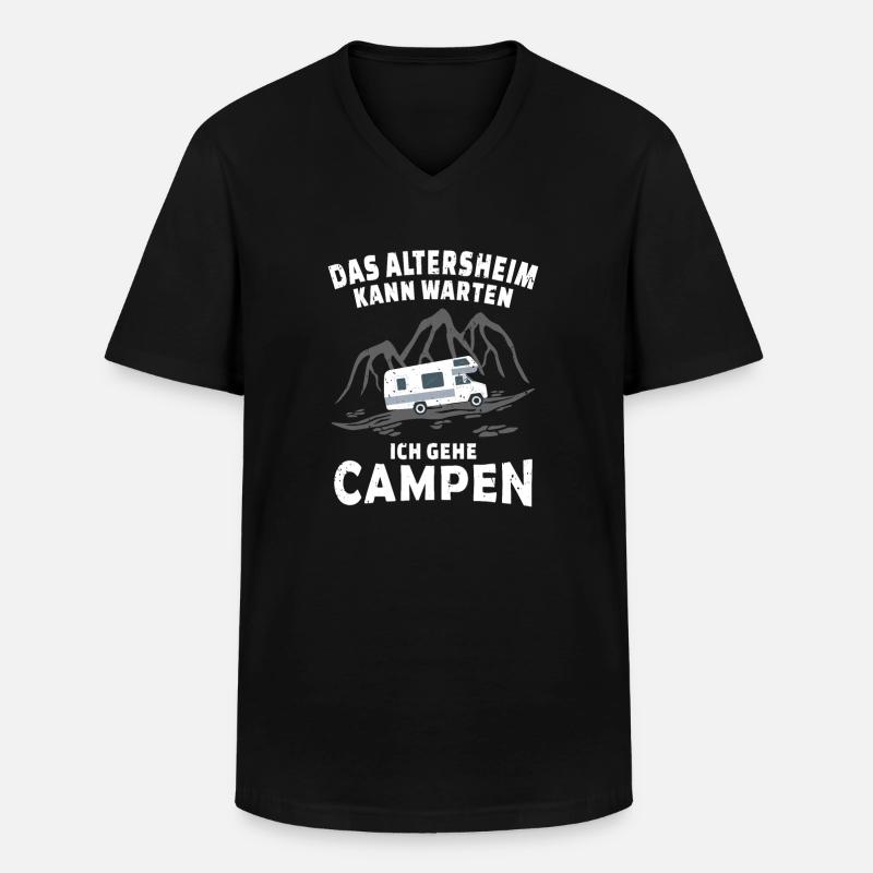 Camping Wohmobil Rentner Ruhestand - Männer-T-Shirt mit V-Ausschnitt - Schwarz
