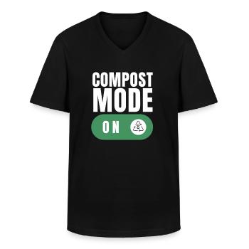 Compost Your Enemies - Men's V-Neck T-Shirt - black - Front - AI Model Male 178 dark (178cm)