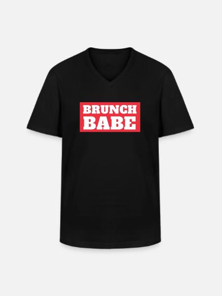 Babes Who Brunch Squat - T-shirt col V Homme - noir