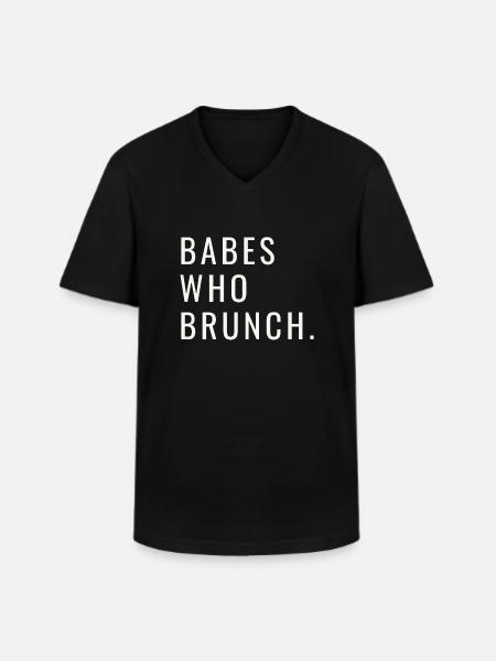 Babes Who Brunch Squat - Men's V-Neck T-Shirt - black